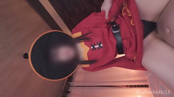 Megumin cosplay in a hot and steamy NTR hentai video