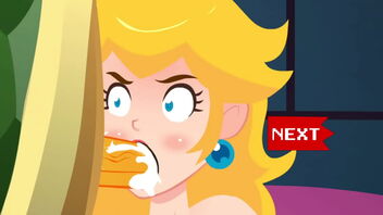 Princess Peach’s oral sex and throatpie games in a hentai game