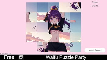 2D anime-style puzzle game with erotic content