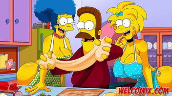 Flandis savoring hot sex with the beautiful women from The Simptoons. Like a pepperoni pizza! The Simptoons