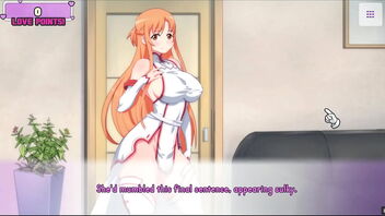 Asuna from Sword Art Online in Waifu Hub's Hentai parody game PornPlay