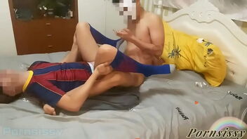 Gay Asian men in lingerie having sex in homemade porn video